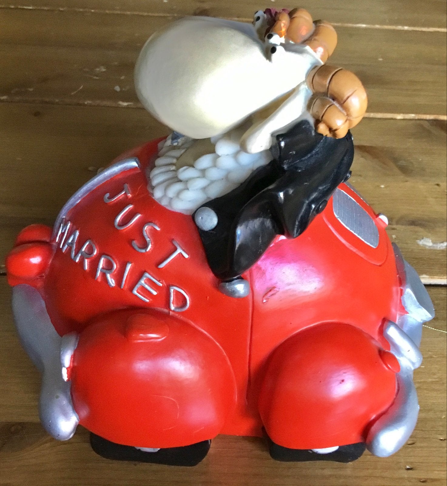 LEUKE GRAPPIGE SPAARPOT “JUST MARRIED”, Verzamelen, Spaarpotten, Zo goed als nieuw, Steen, Aardewerk of Keramiek, Ophalen of Verzenden