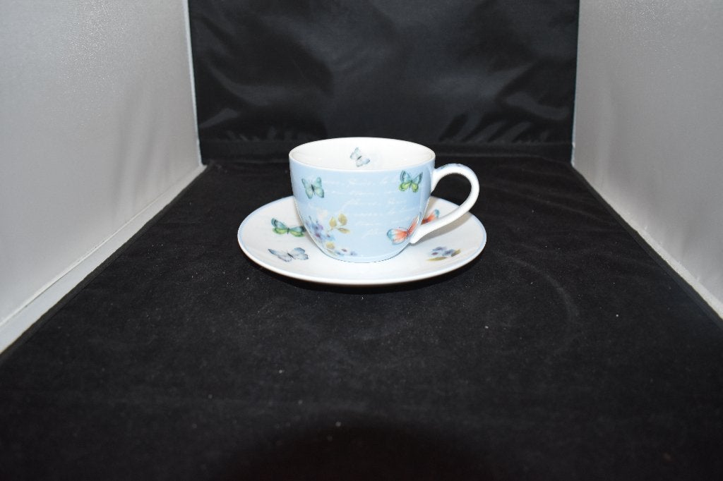 Kop en schotels Spring Butterfly servies, Info@dcetagrijn.com, Overige merken, Nieuw, Ophalen of Verzenden