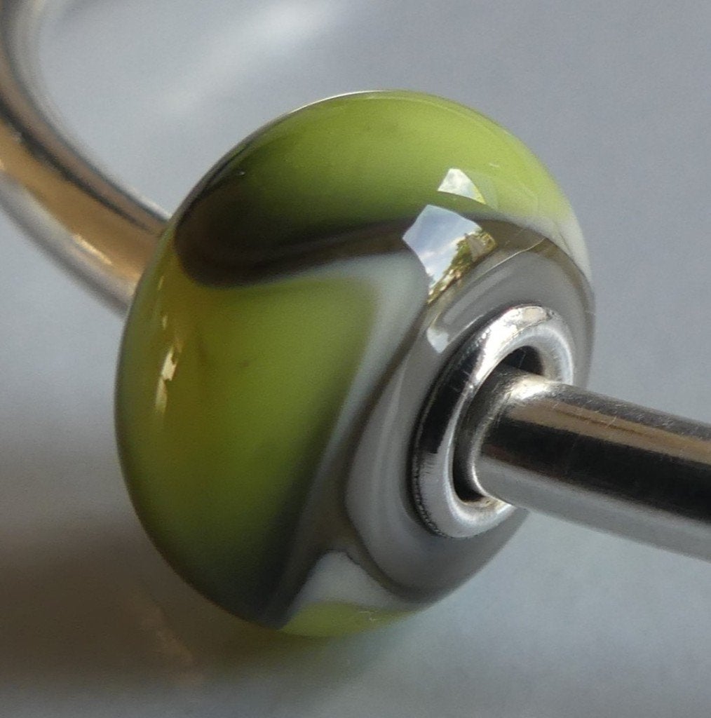 Trollbeads GROEN GORDELDIER, Sieraden, Tassen en Uiterlijk, Bedels, Zo goed als nieuw, Trollbeads, Zilver, 1 bedel, Verzenden