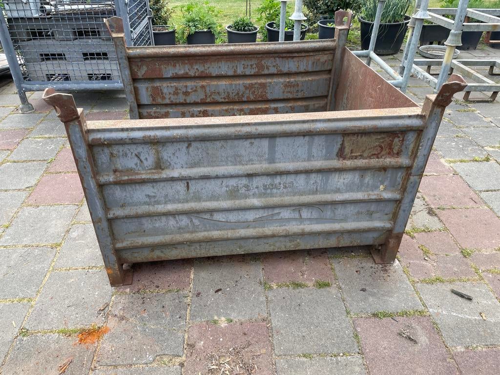 Robuuste metalen bak voor opslag of transport, Doe-het-zelf en Verbouw, Kratten en Dozen, Ophalen, Gebruikt, 100 cm of meer, 60 cm of meer