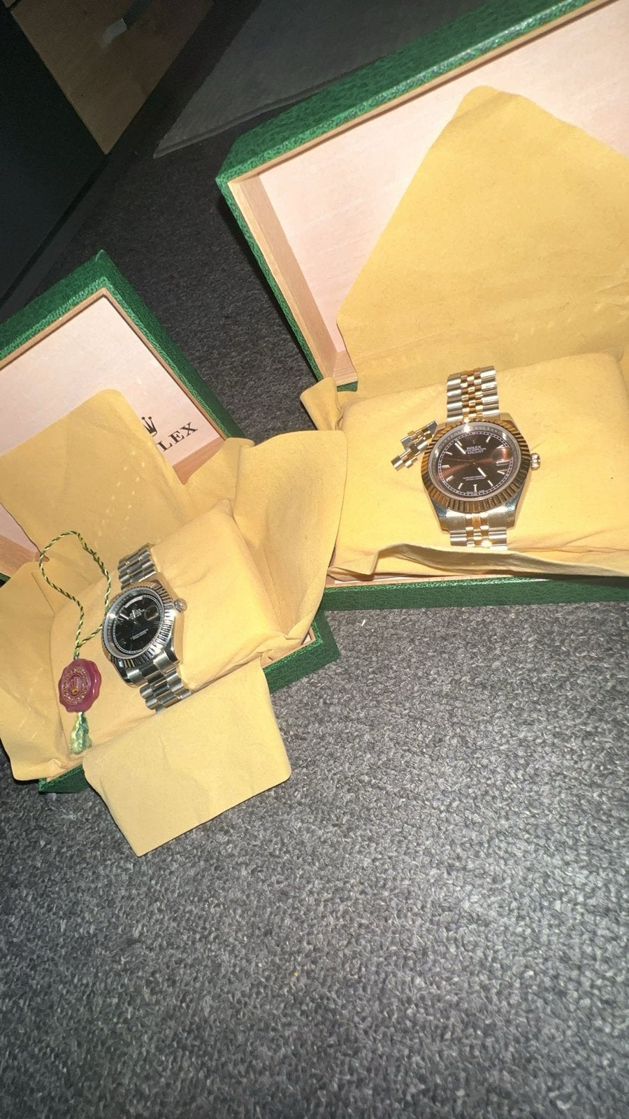 Zilveren Rolex met licht beschadigde doos, Sieraden, Tassen en Uiterlijk, Ophalen, Staal, Gebruikt, Rolex