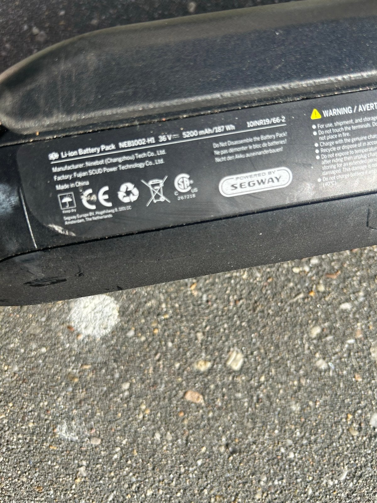 Ninebot Segway Li-ion Accu NEB1002-H1 36V 5200mAh, Gebruikt