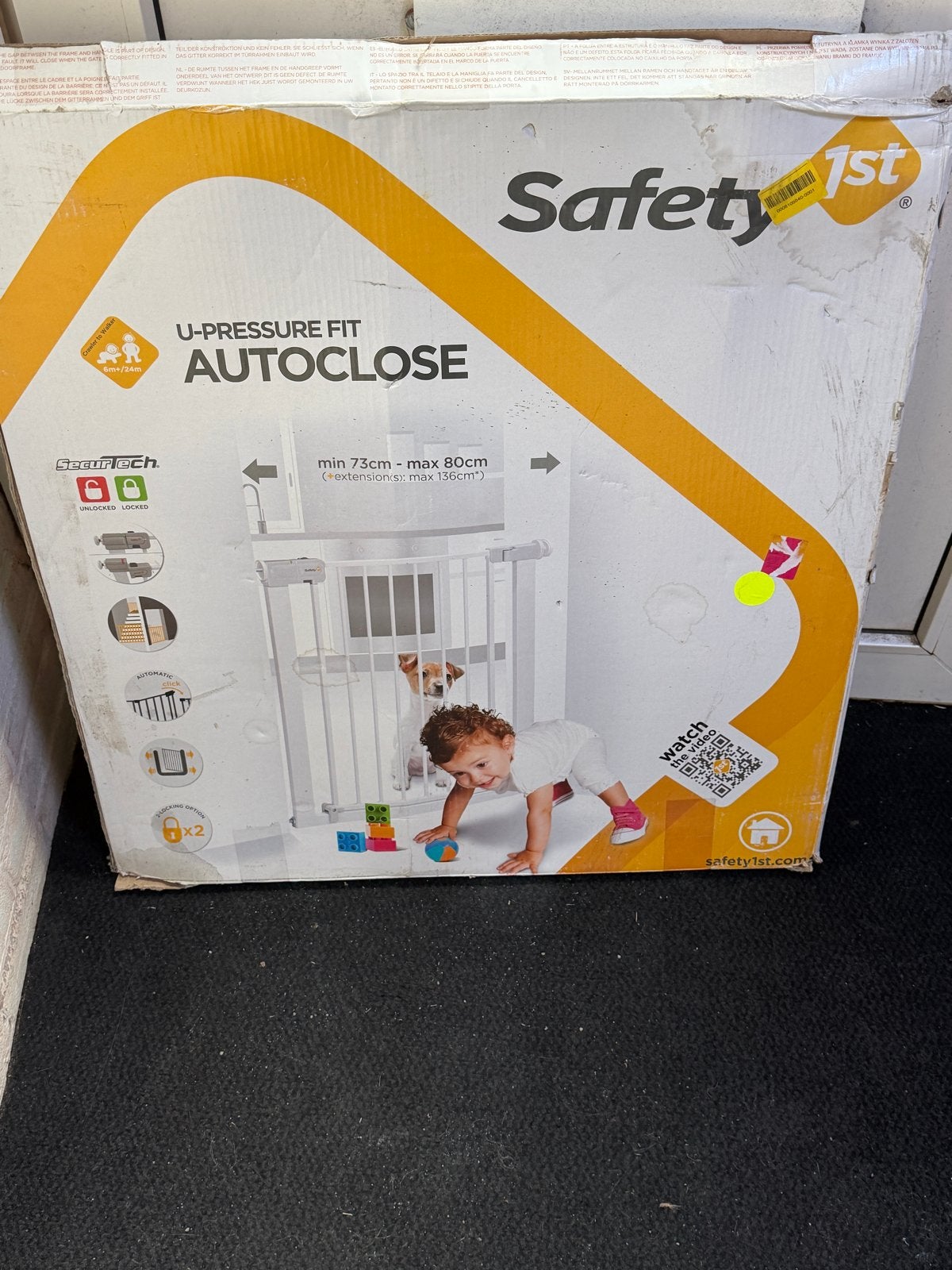 Safety 1st U-Pressure Fit Autoclose Traphekje, Ophalen, Zo goed als nieuw, Metaal of IJzer, 115 cm of meer