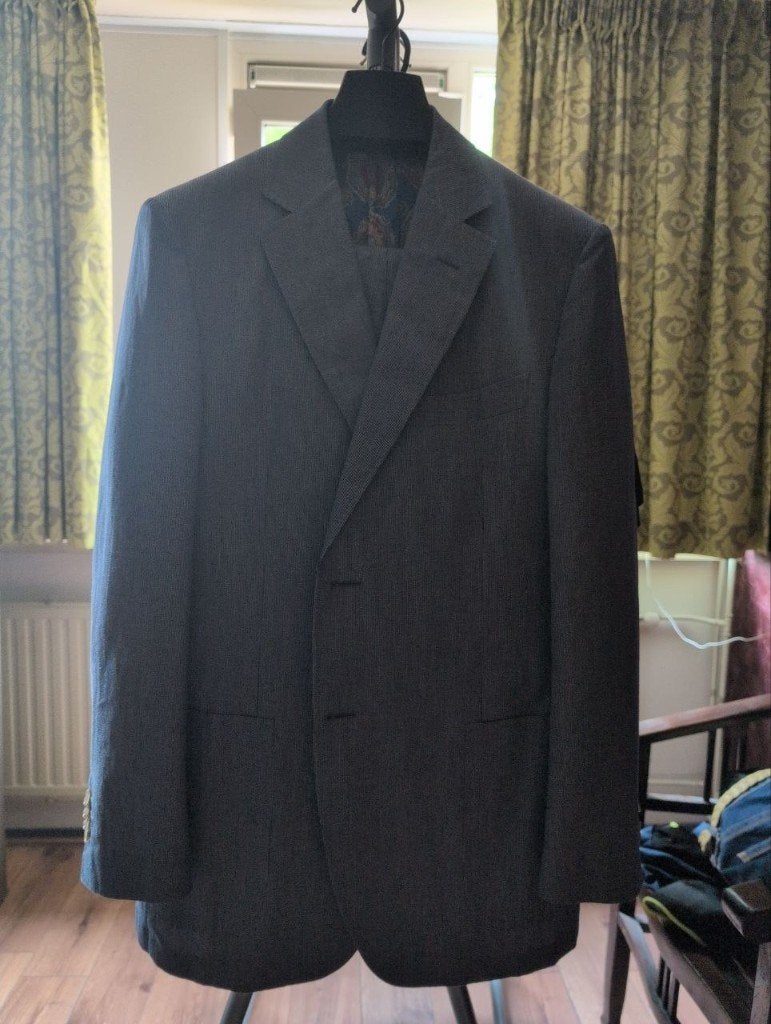 Suitsupply colbert grijsblauw katoen - maat 52, Kleding | Heren, Maat 52/54 (L), Blauw, Ophalen of Verzenden, Zo goed als nieuw