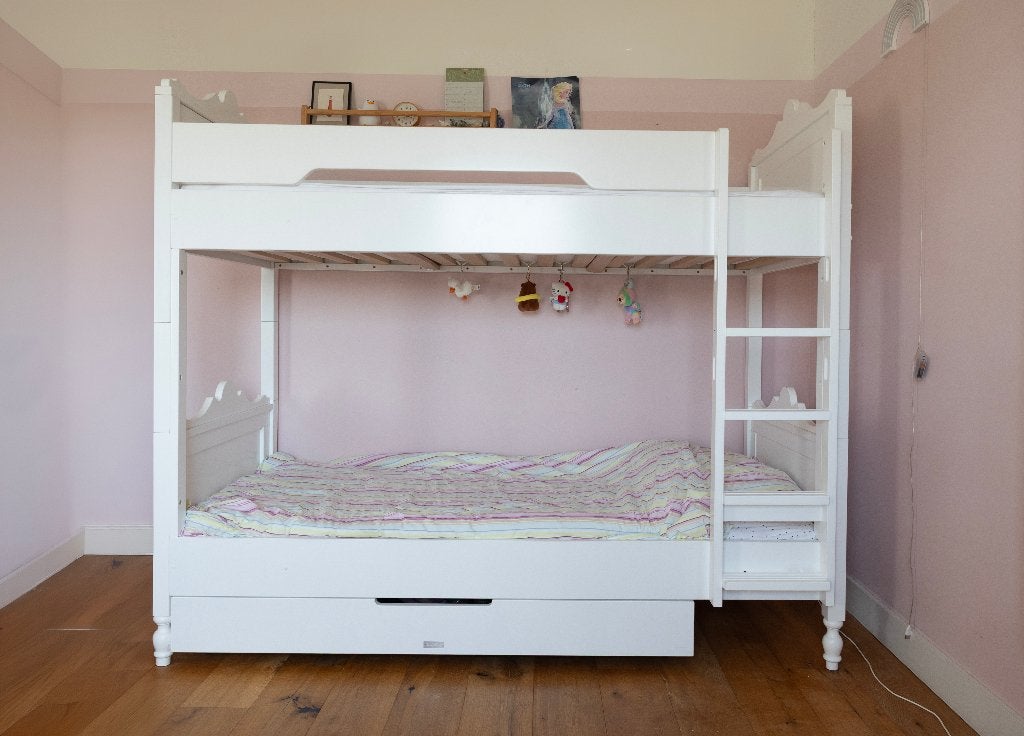 Stapelbed Bopita Belle, Ophalen, 90 cm, Eenpersoons, Wit