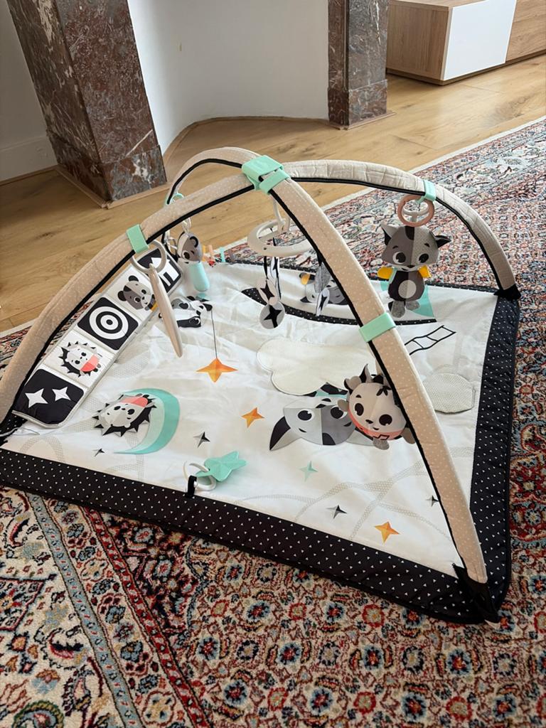 Tiny Love Babygym Speelkleed Zwart-Wit, Kinderen en Baby's, Speelgoed | Babyspeelgoed, Ophalen, Gebruikt, Speelkleed, Met geluid