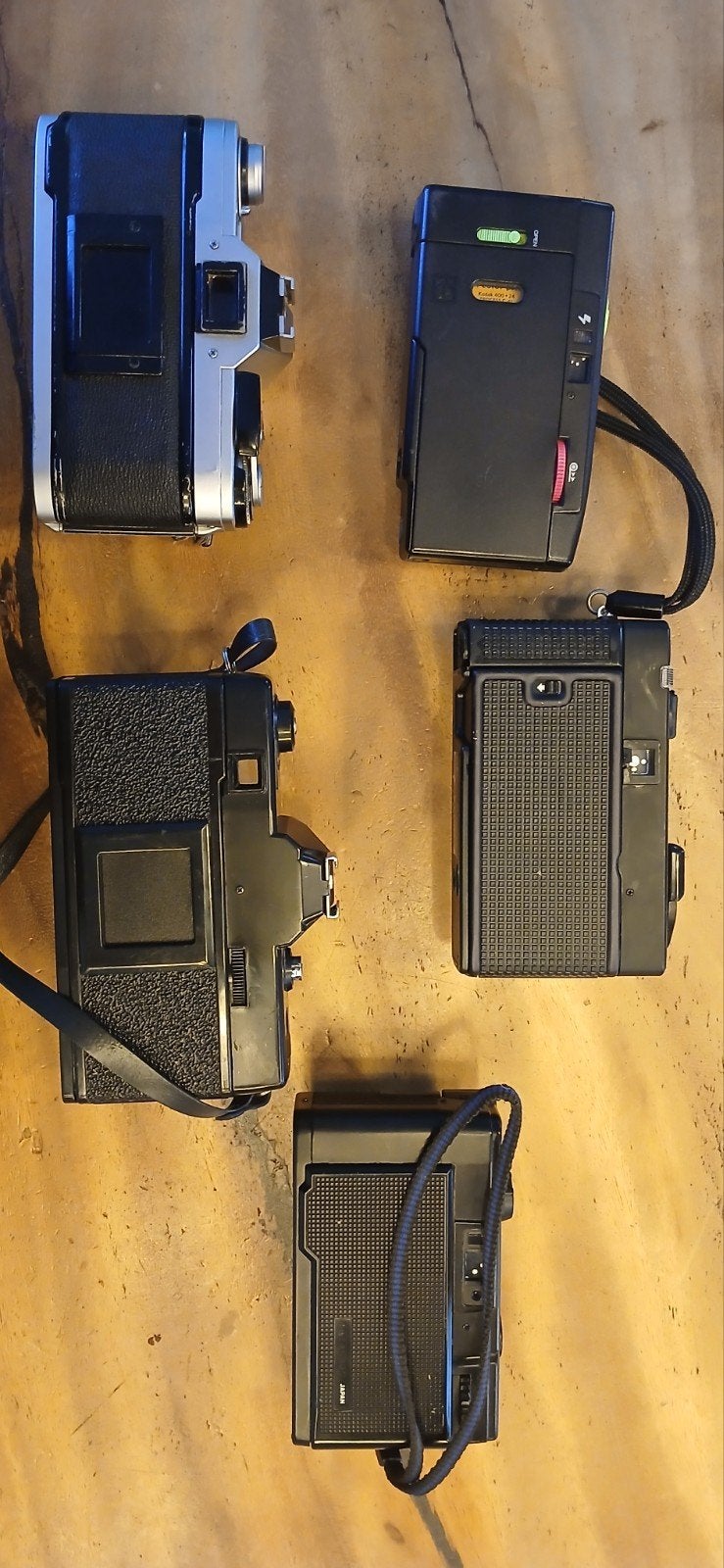5x vintage cameras: canon, canomatic, kodak, minolta, konica, Ophalen of Verzenden