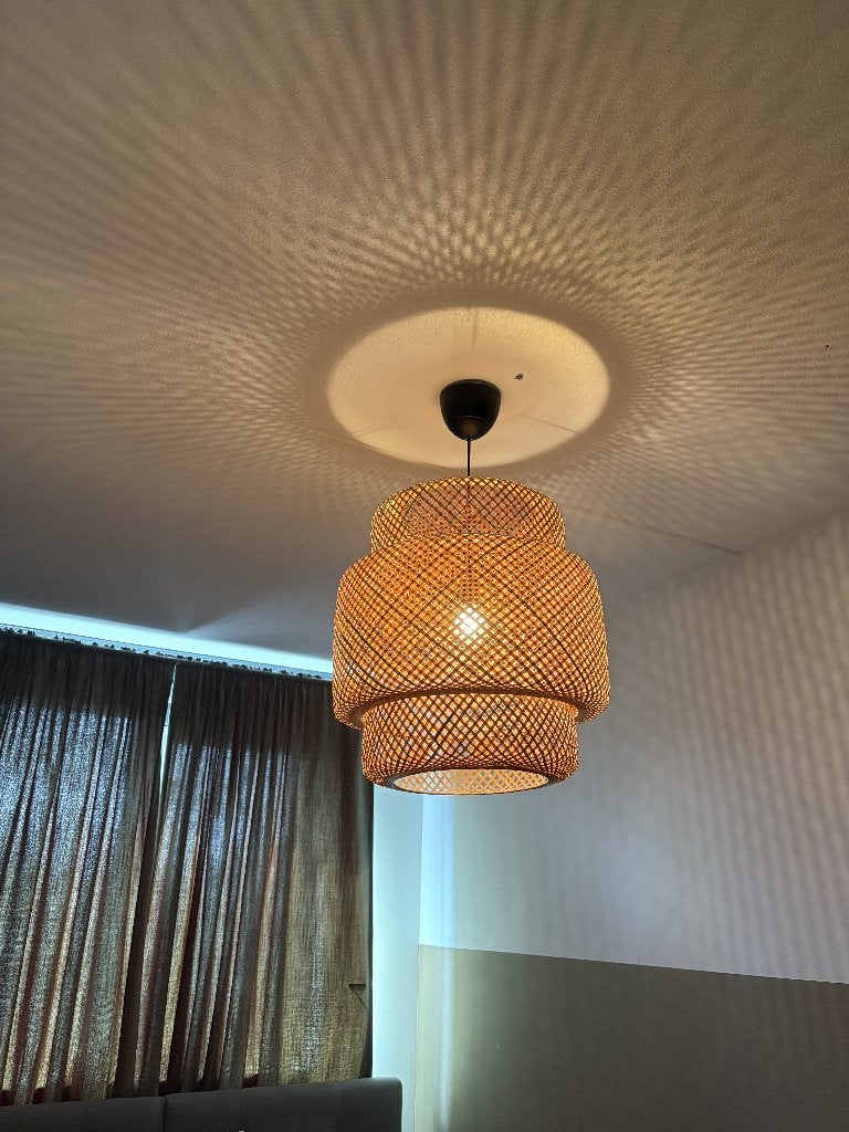 Hanglamp Sinnerlig IKEA bamboe/handgemaakt 50 cm diameter, Huis en Inrichting, Ophalen, Zo goed als nieuw, Overige materialen