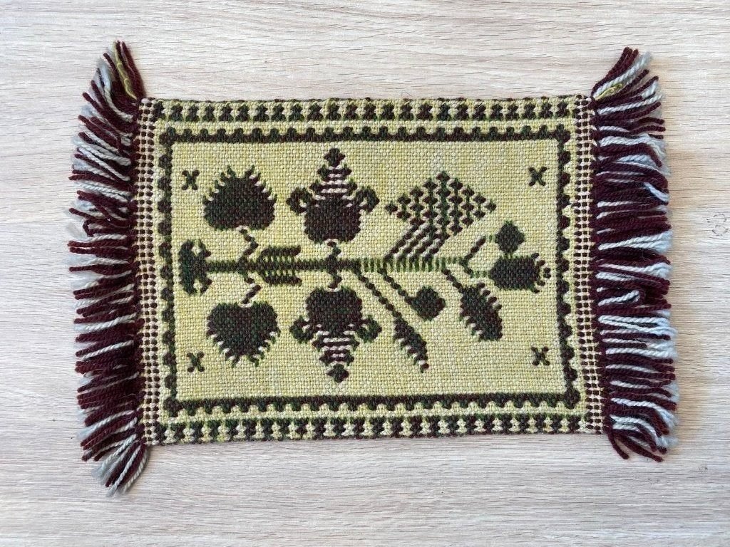 Vintage handgeweven tafelloper / sierkleedje 28x20 cm, Ophalen, Griend 10J, 8321 MN Urk, Crème, Rechthoekig