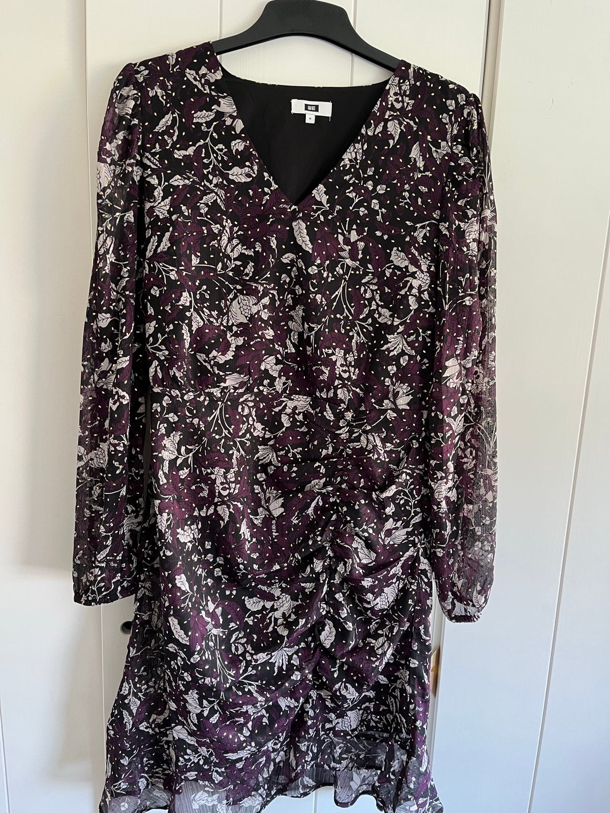 WE damesjurk met bloemenprint, maat M, Kleding | Dames, Maat 38/40 (M), Paars, Ophalen of Verzenden, Zo goed als nieuw