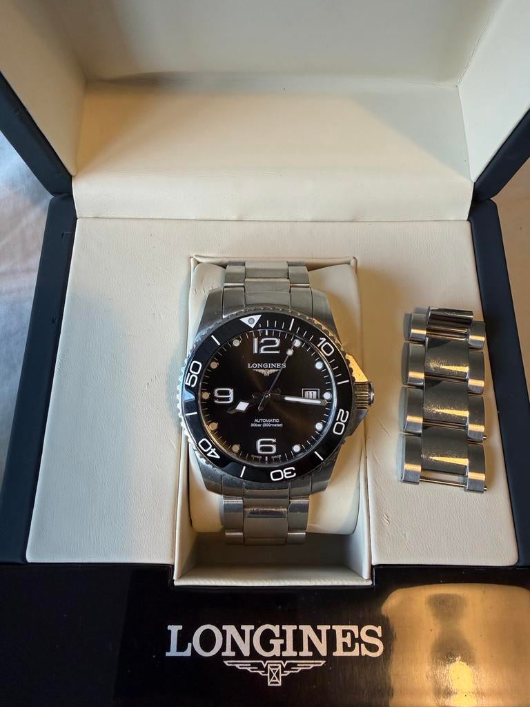 Longines HydroConquest Automatisch Horloge, Leer, Staal, Polshorloge, Zo goed als nieuw