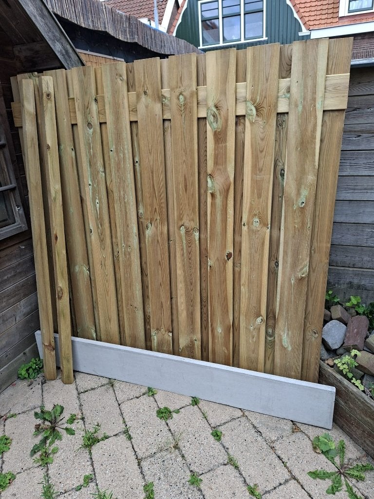 Tuinhek schutting hout beton onderdelen, Ophalen, Nieuw, Hout, Tuinhek