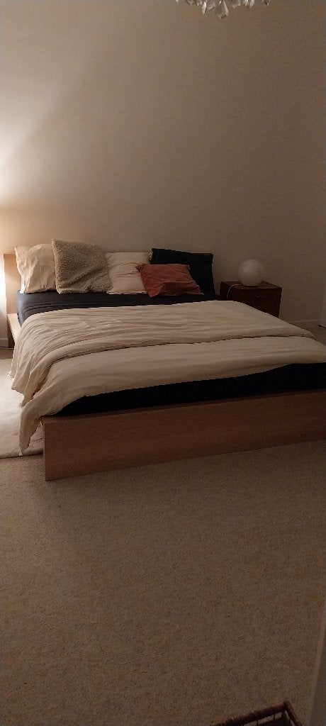Malm bed Ikea 160x200, Ophalen, Gebruikt, Bruin, Malm Ikea