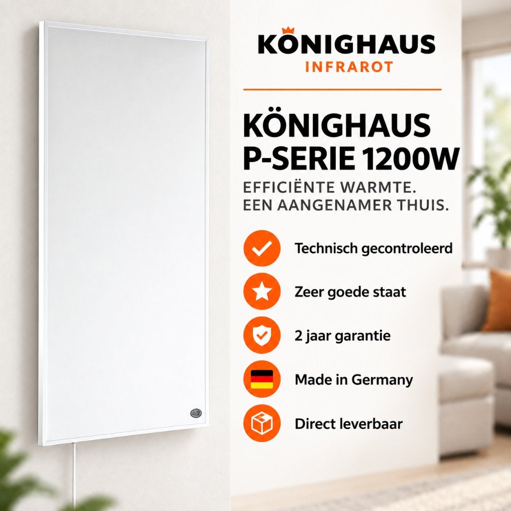 Könighaus infraroodpaneel 1200W | Tweede Kans | P-Serie, Ophalen, Radiator, Zo goed als nieuw, 60 tot 150 cm