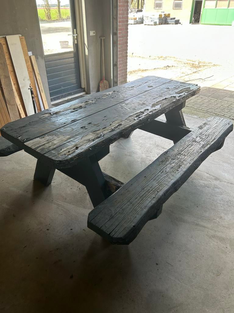 Picknicktafel, opknapper, Ophalen, Gebruikt, Rechthoekig, Hout