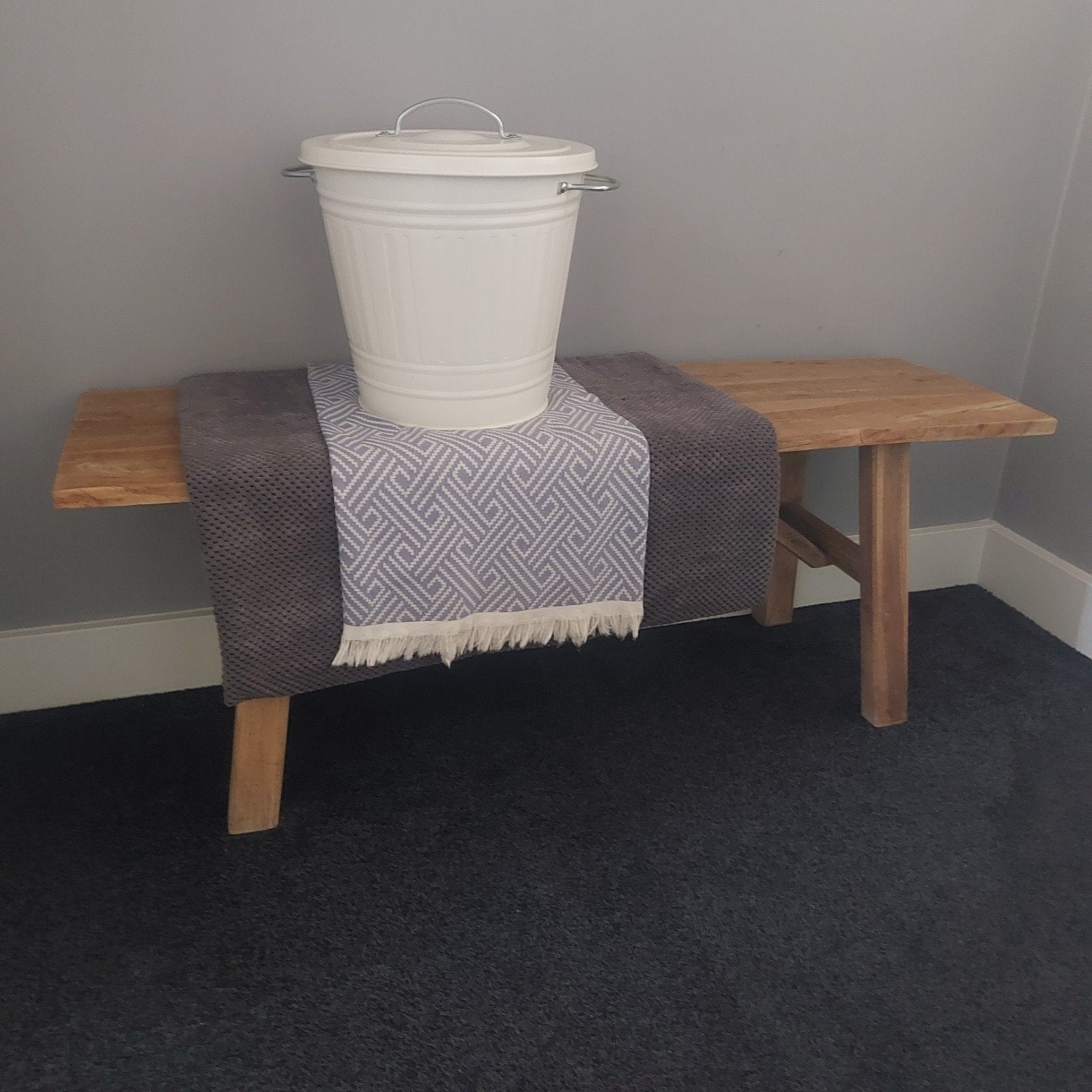 Houten Bijzettafel / Bankje - Massief Hout, Ophalen, Minder dan 50 cm, Gebruikt, 100 tot 150 cm