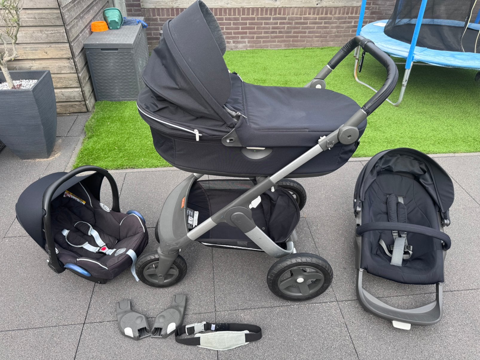 Stokke Trailz Terrain 3-in-1 Kinderwagenset (Luchtbanden), Gebruikt, Verstelbare duwstang, Ophalen, Kinderwagen