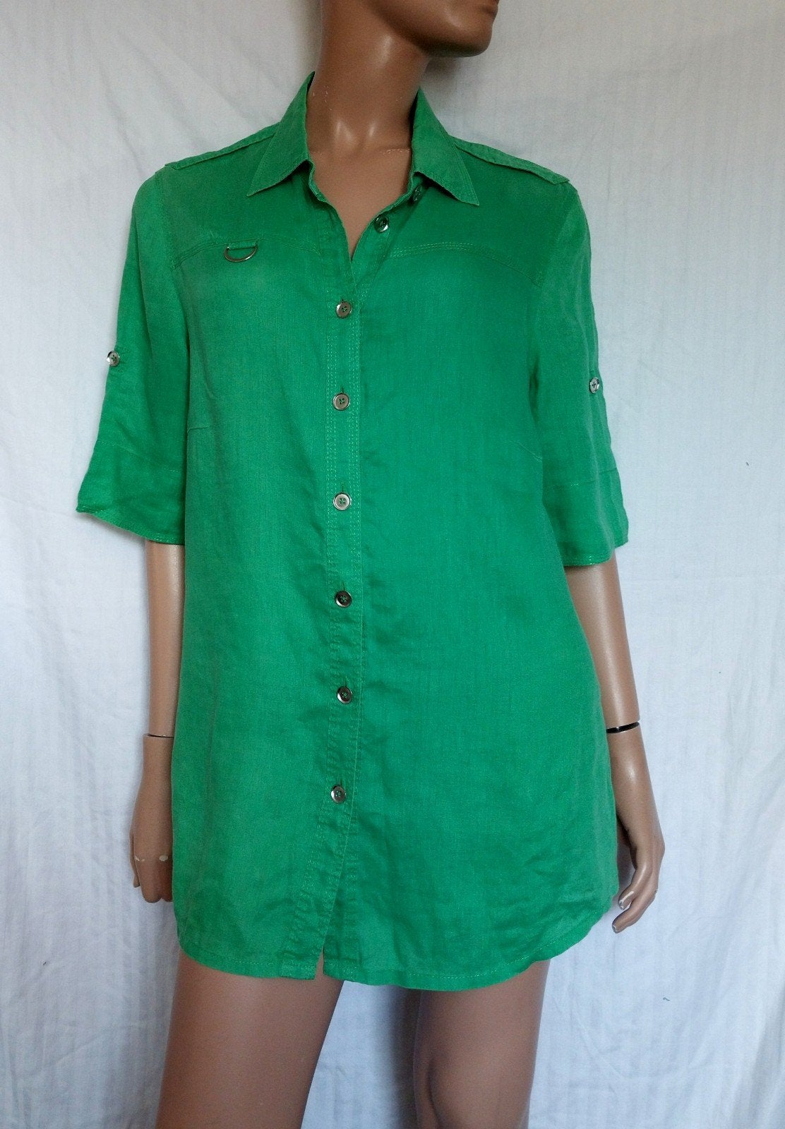 BASLER LINNEN Blouse , Maat 44, Ophalen of Verzenden, Zo goed als nieuw, Maat 42/44 (L), Groen