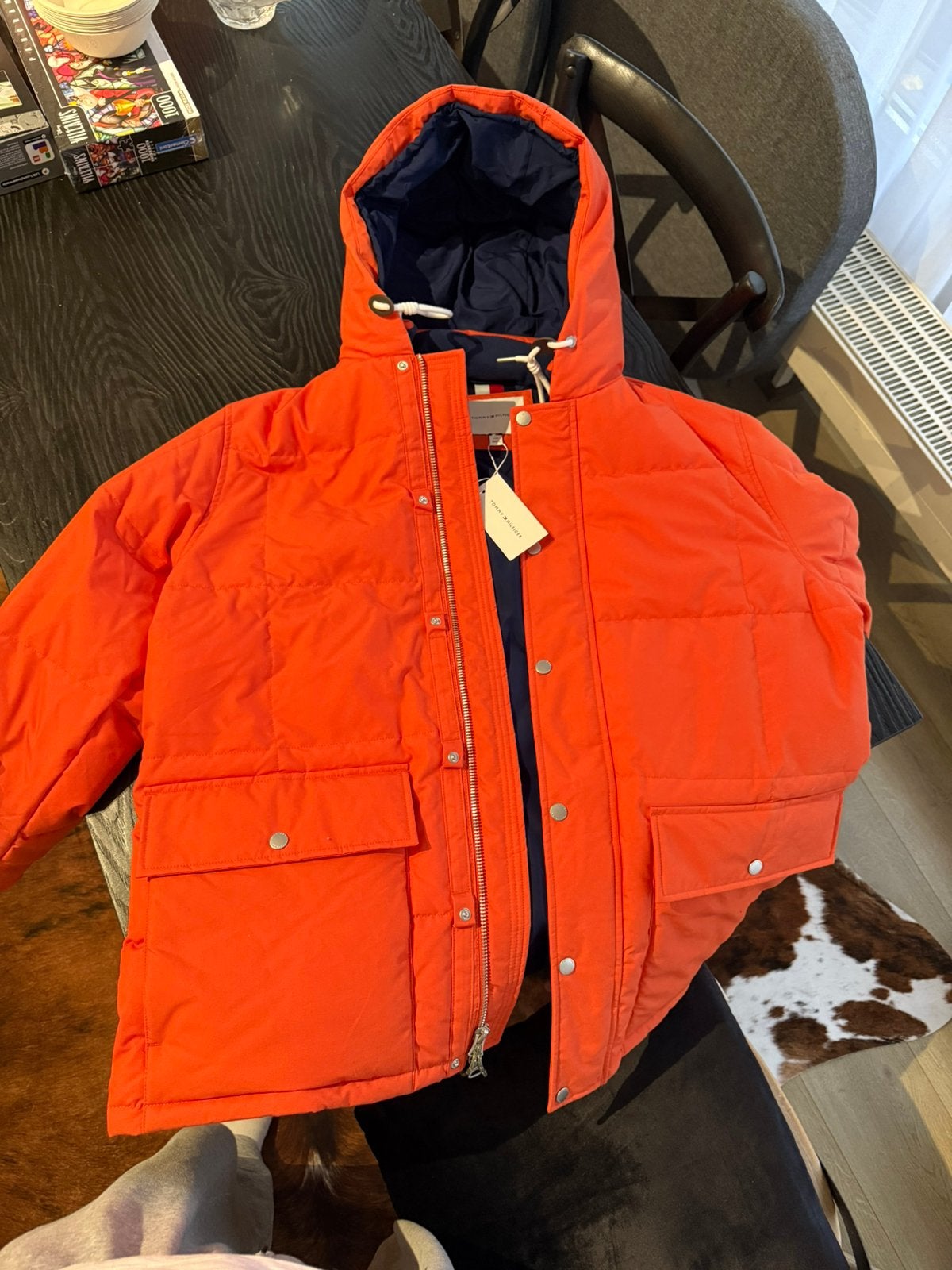 Orange Tommy Hilfiger Winter Jacket, Ophalen, Zo goed als nieuw, Maat 56/58 (XL), Oranje
