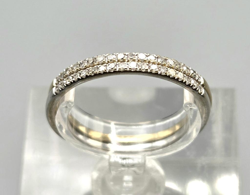 2x Gouden Vintage  ring met diamant .Ca: 0.30 ct.2026/329., Sieraden, Tassen en Uiterlijk, Ringen, ., Ophalen of Verzenden, Zo goed als nieuw
