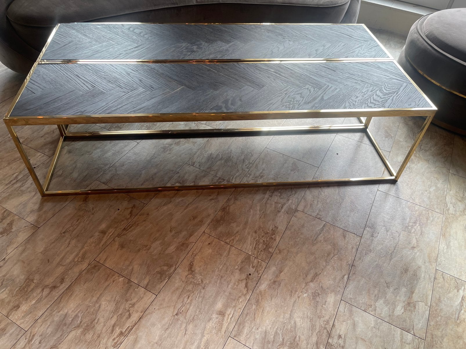 Richmond salontafel goud, Ophalen of Verzenden, Rechthoekig, 50 tot 100 cm, Minder dan 50 cm