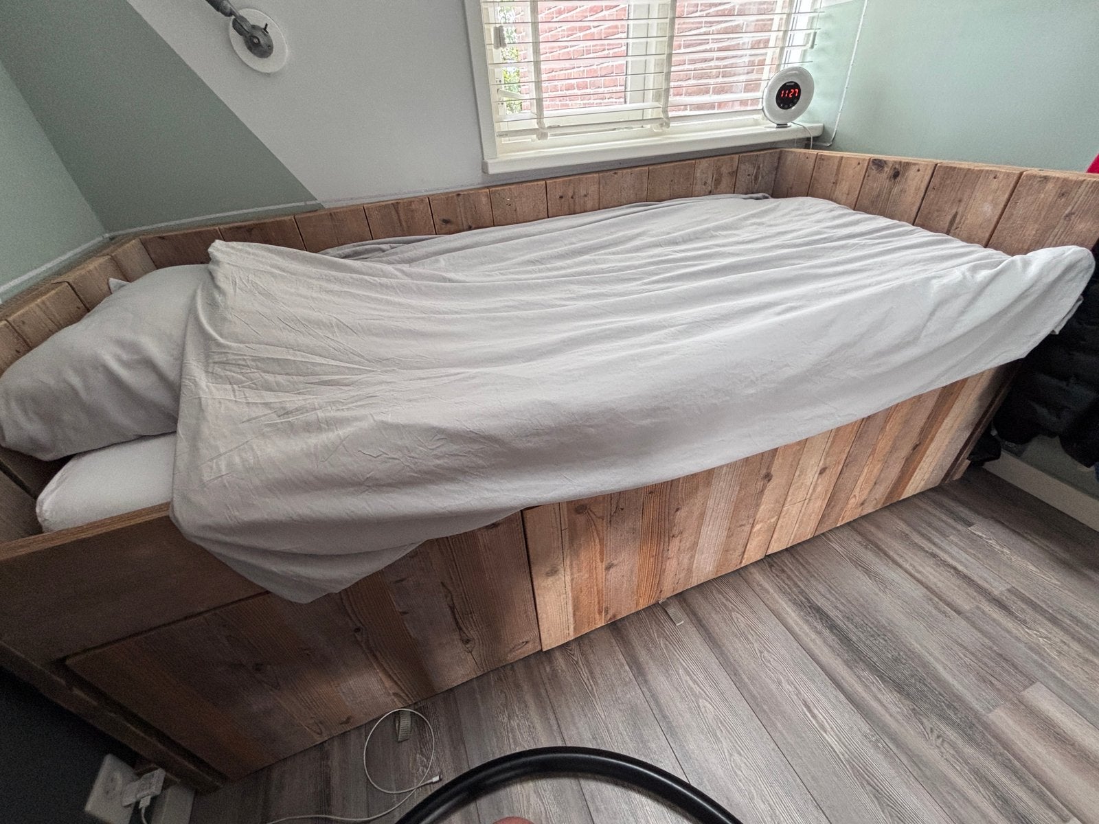 Mooi steigerhouten kajuitbed met 3 stevige grote laden, Huis en Inrichting, Slaapkamer | Bedden, Ophalen, 90 cm, Eenpersoons, 210 cm