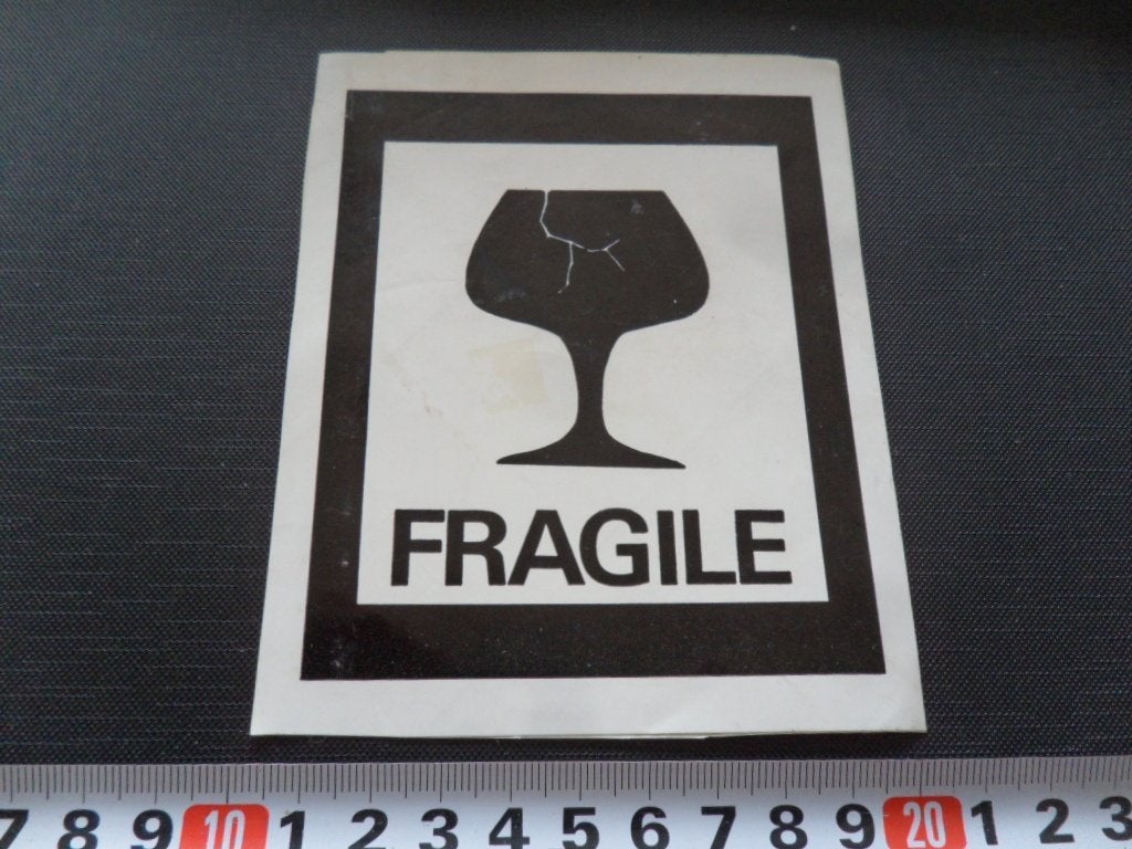 sticker pictogram FRAGILE breekbaar, Ophalen, Zo goed als nieuw