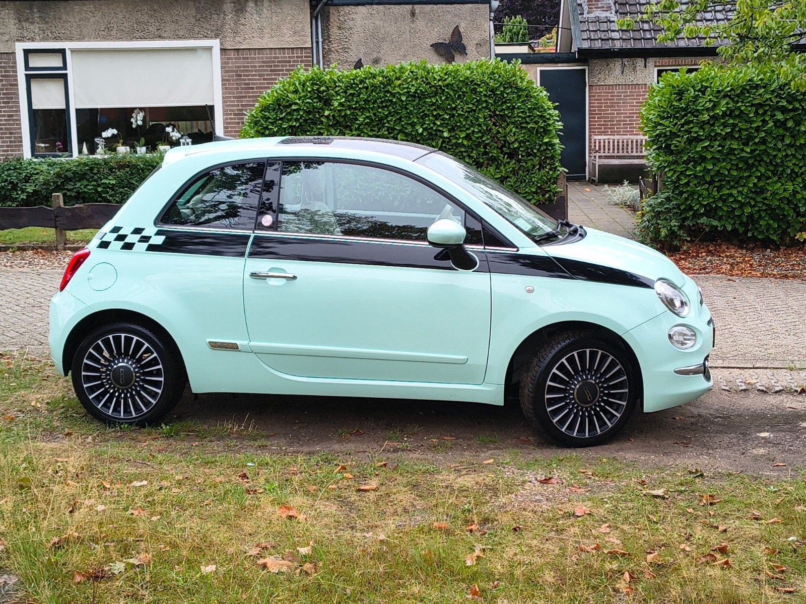 Fiat 500 Society Twinair  80pk 2016 Groen, Auto's, Voorwielaandrijving, 31 €/maand, Leder en Stof, 905 kg