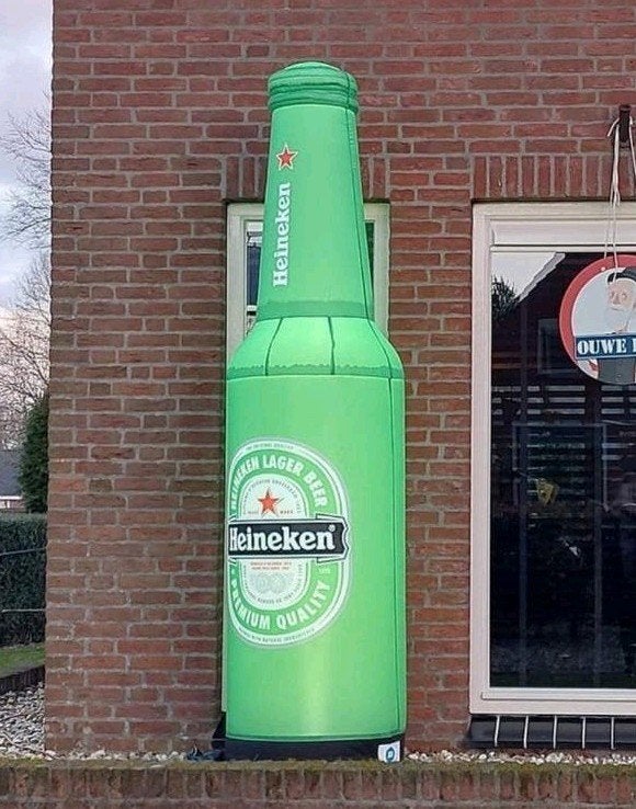 Heineken fles opblaasbaar te huur abraham sarah, Ophalen of Verzenden
