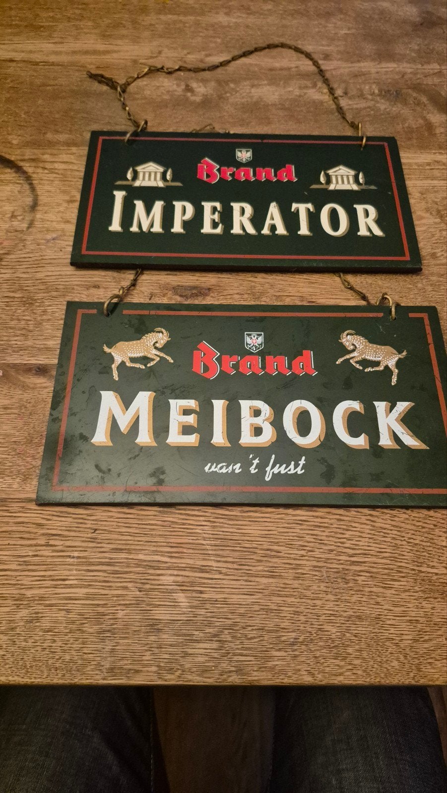 Brand Bier Reclameborden - Meibock & Imperator, Ophalen of Verzenden