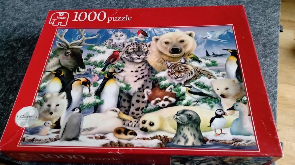 Puzzel 1000 stukjes dieren in de sneeuw, Ophalen of Verzenden, 500 t/m 1500 stukjes, Zo goed als nieuw