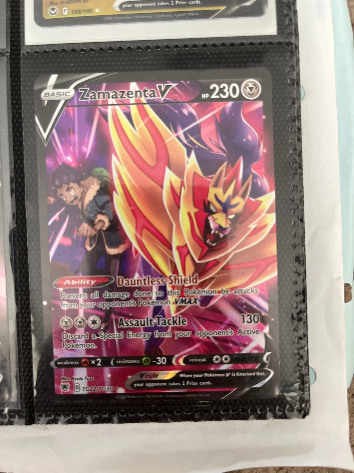 Pokémon Kaart Zamazenta V TG22/TG30, Verzenden, Zo goed als nieuw, Losse kaart