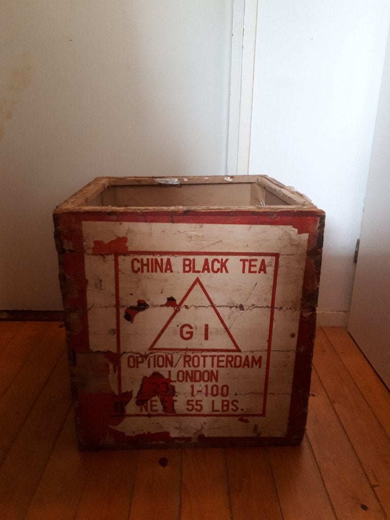kist vintage houten theekist (China Black Tea), Ophalen of Verzenden, Gebruikt, 50 tot 100 cm, Minder dan 50 cm