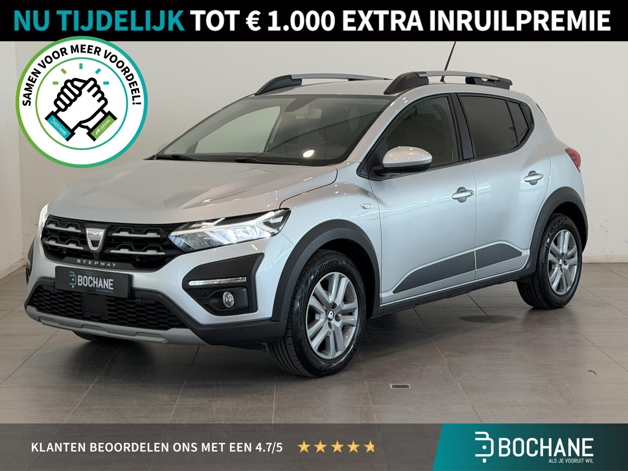Dacia Sandero Stepway 1.0 TCe 90 CVT Comfort | Navigatie | C, Auto's, Stof, Met garantie (alle), 91 pk, 3 cilinders