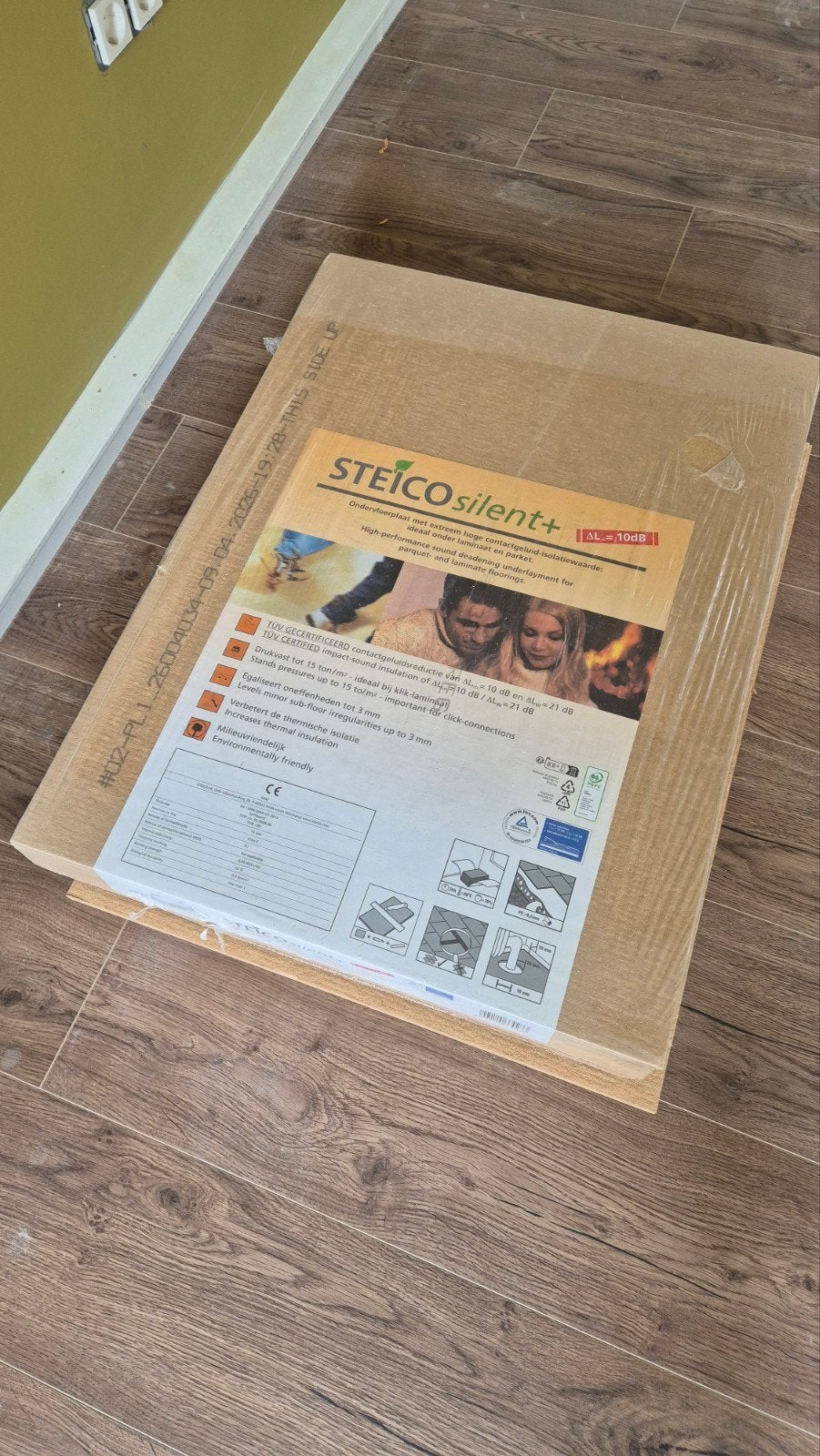 Nieuw - Steico Silent+ ondervloerplaten 10mm (ca. 5-5,5 m2), Ophalen, Overige materialen, 30 cm of meer, 50 tot 150 cm