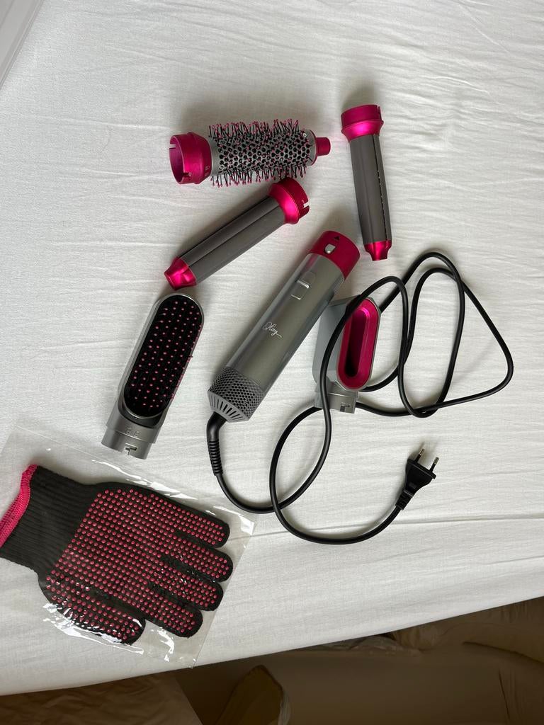 Qlay 5-in-1 Haarstyler Set - Föhn, Krul- & Stijlborstel, Ophalen of Verzenden, Zo goed als nieuw, Haarverzorging