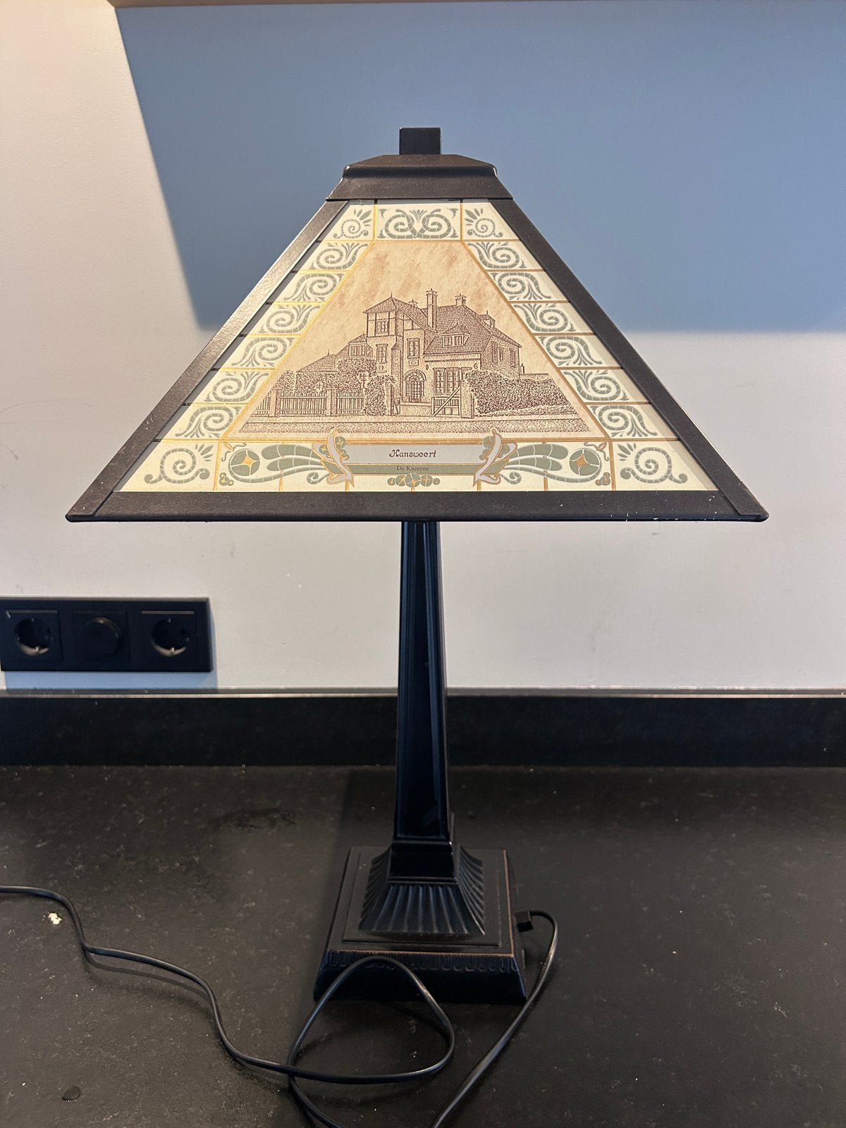Bijzondere originele Decor Art schemerlamp – Hansweert, Art deco, Goud, Ophalen of Verzenden, Schemerlamp