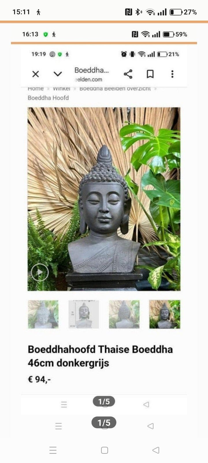 Boeddhabeeld verleden jaar gekocht, Tuin en Terras, Tuinbeelden, Ophalen, Boeddhabeeld