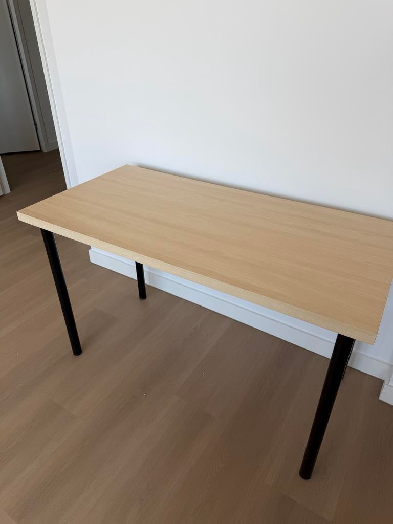 Ikea bureau - 120x60 - Hout met zwarte poten, Ophalen, Demontabel, Gebruikt, Spaanplaat of MDF