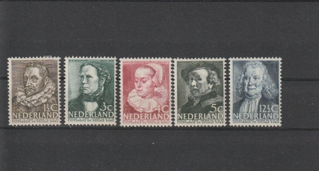 Nederland 1938, NVPH 305 t/m 309, Ongebruikt., Verzenden, T/m 1940, Postfris