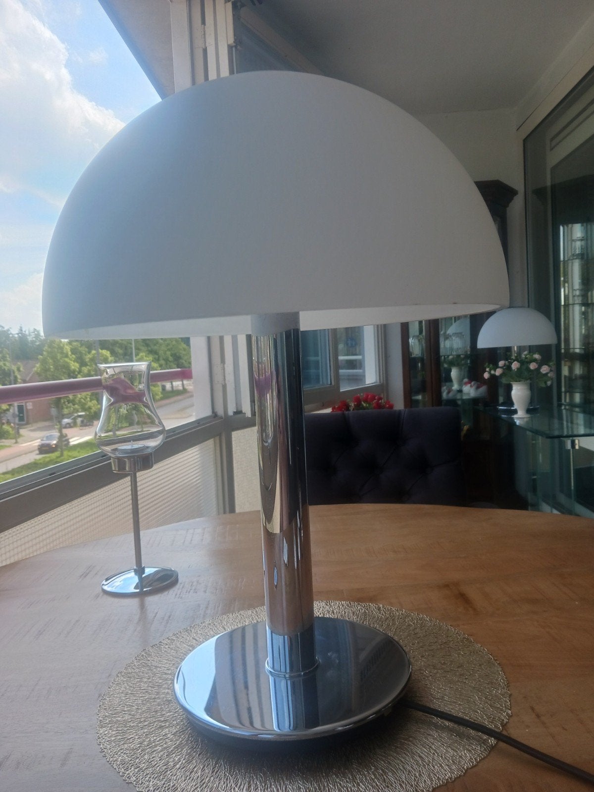 Hutte glas Duitsland, Huis en Inrichting, Lampen | Tafellampen, Ophalen of Verzenden, Zo goed als nieuw, Glas, 50 tot 75 cm