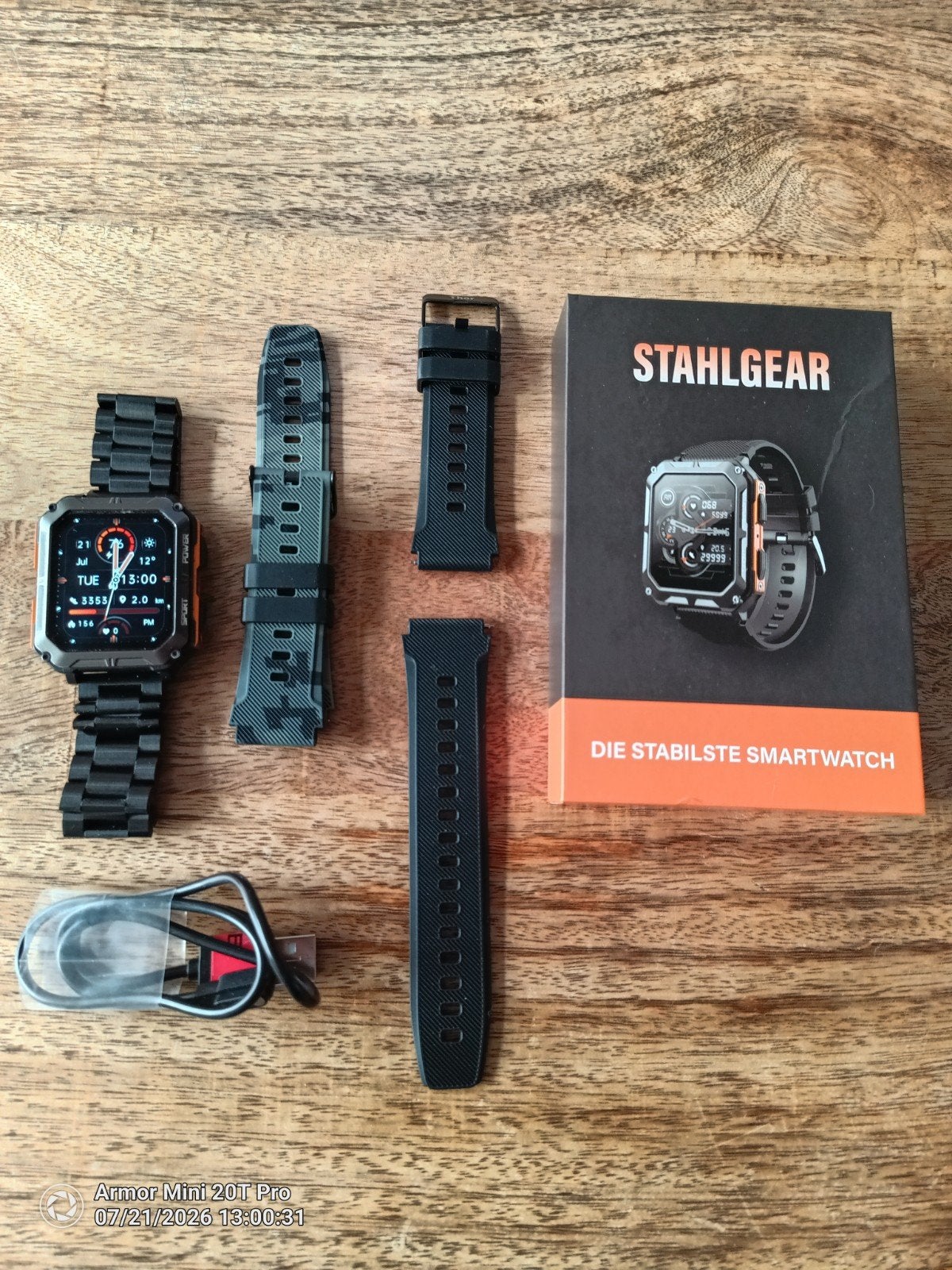Smartwatch Stahlgear Thor - Zo goed als nieuw., Stahlgear, Ophalen of Verzenden, Zo goed als nieuw, Waterdicht
