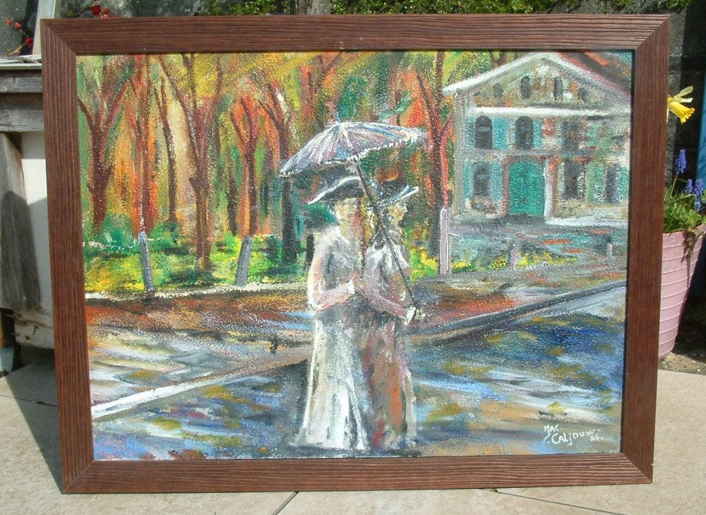 Arnemuiden schilderijen Jac Caljouw, Maritiem / water, Doek, Realistisch, Ophalen of Verzenden