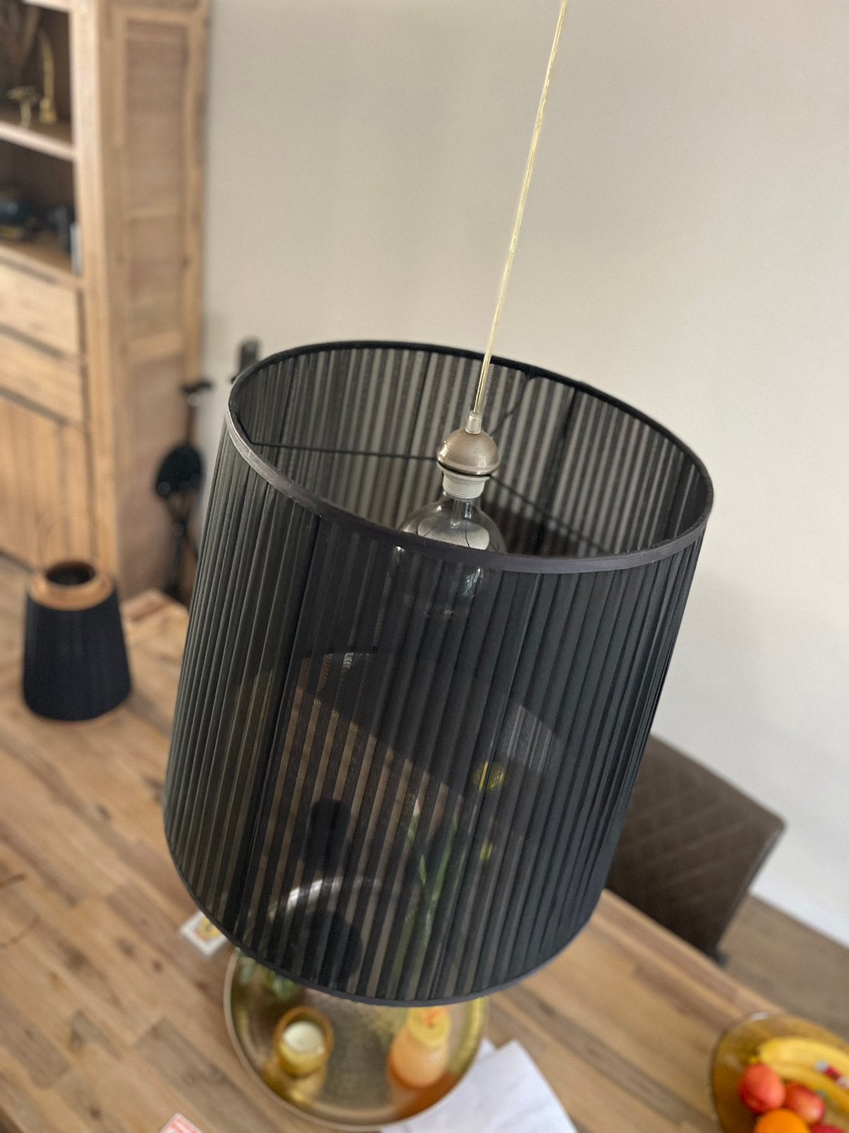Hanglamp, Ophalen, Zo goed als nieuw, Textiel, E27 (groot)