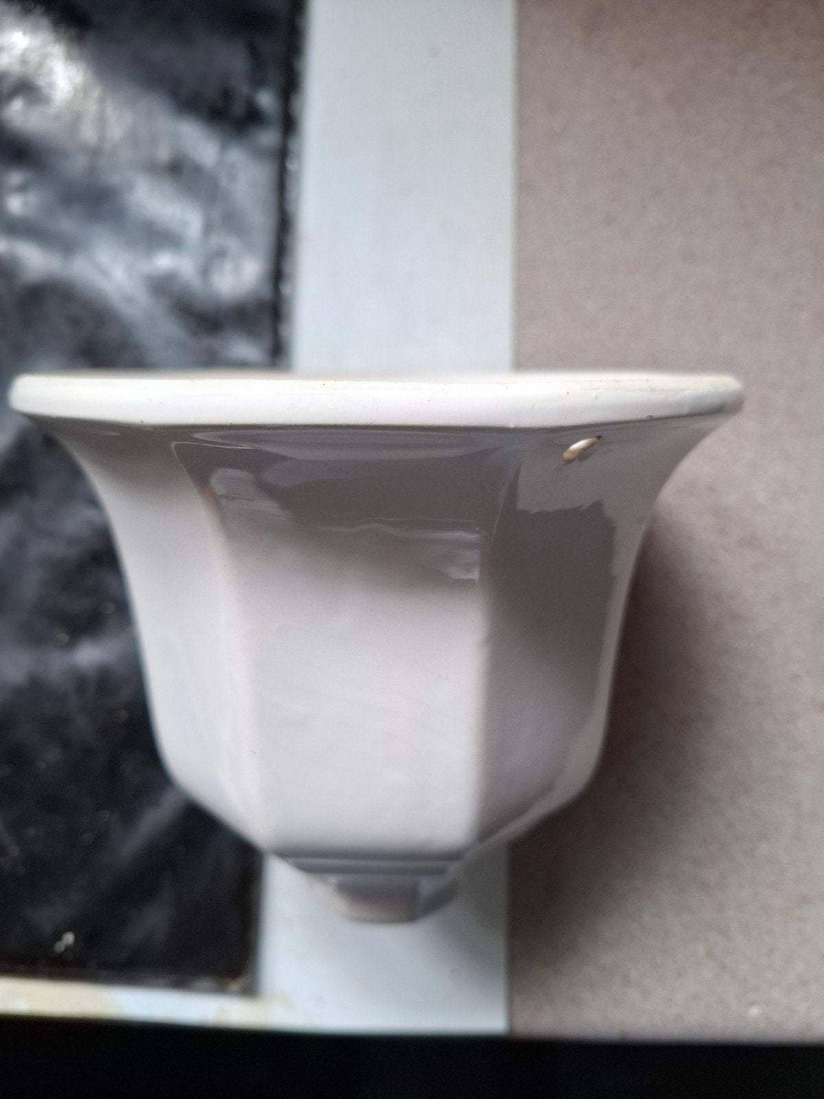 Vintage ,Witte keramische Hangpot, Ophalen of Verzenden