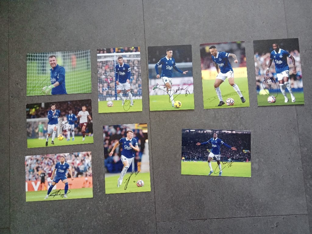 Gesigneerde 2023-2024 spelerskaarten van Everton FC, Ophalen of Verzenden, Nieuw, Buitenlandse clubs, Spelerskaart
