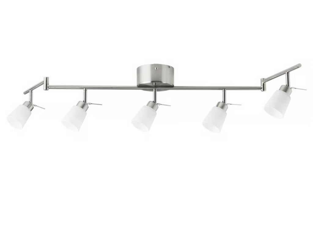 IKEA TIDIG Plafondspot met 5 richtbare spots, vernikkeld/wit, Ophalen of Verzenden, Zo goed als nieuw, Metaal of Aluminium, Plafondspot of Wandspot