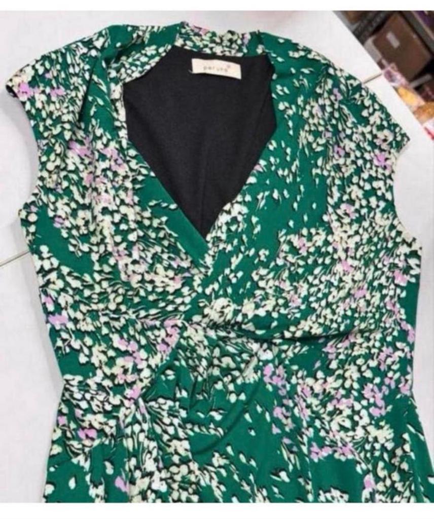 M&S lange jurk 40-M groen Per Una 40s 50s Vintage stijl, Maat 38/40 (M), Ophalen of Verzenden, Zo goed als nieuw, H