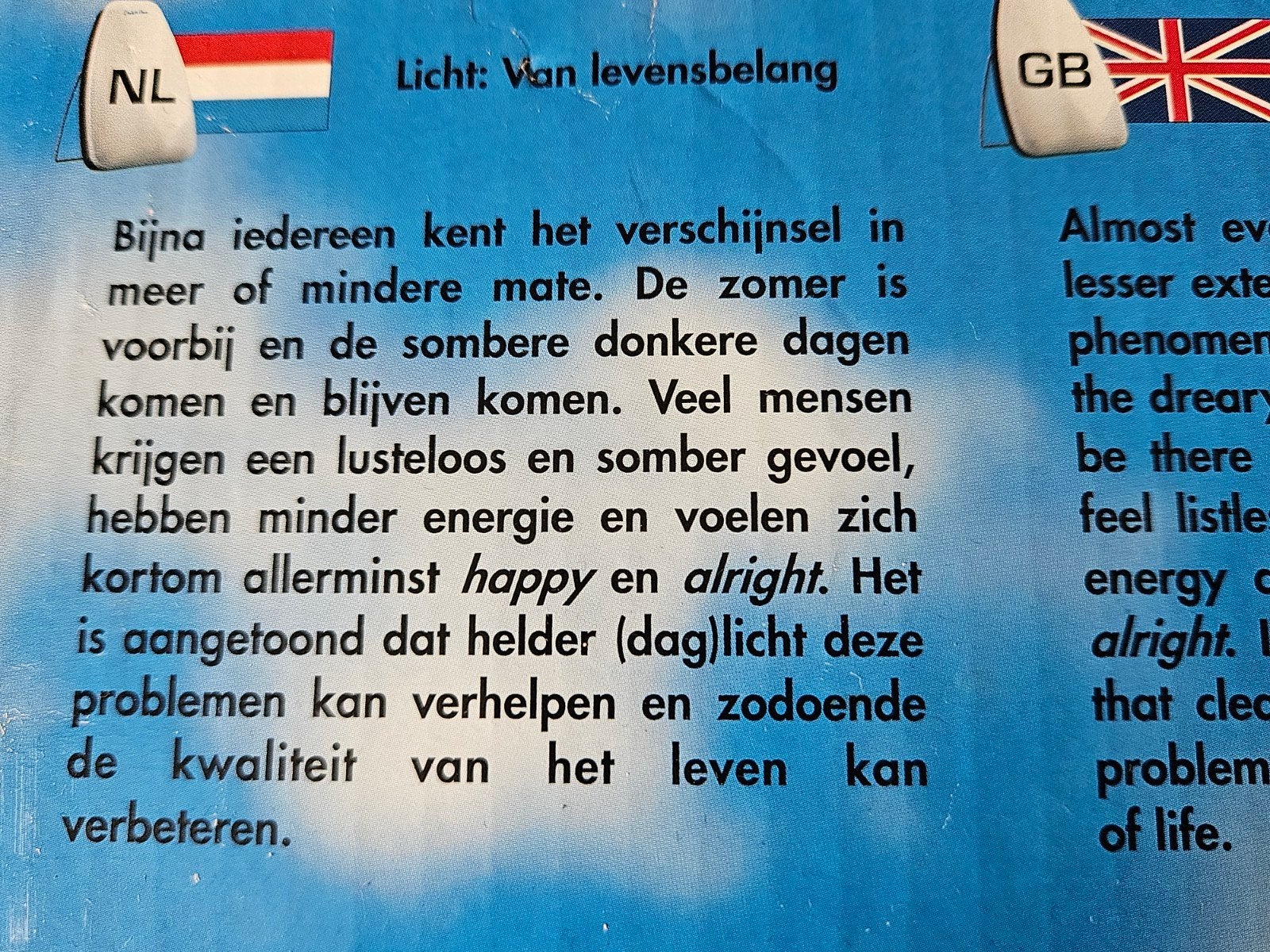 Daylight Power Lichttherapielamp - Tegen winterdip, Ophalen of Verzenden, Zo goed als nieuw