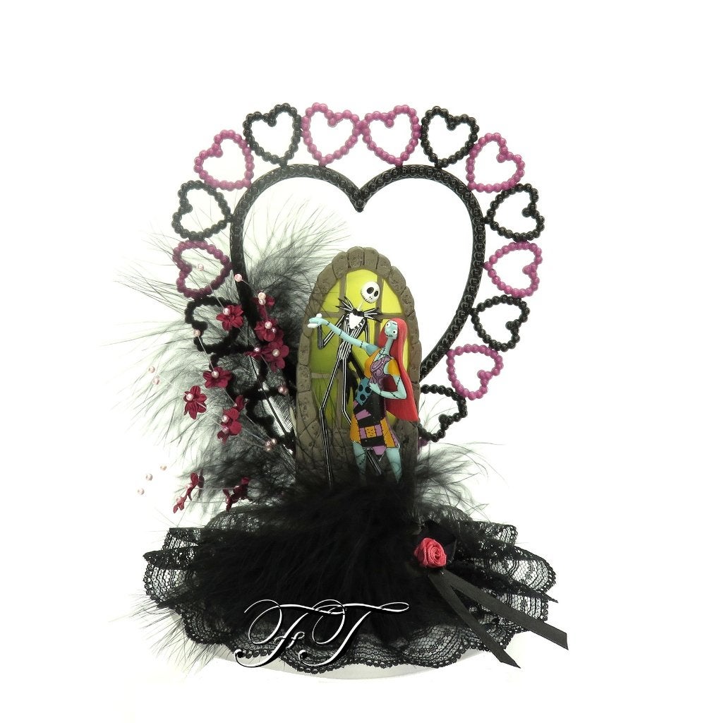 Mooie Disney Jack Skellington en Sally bruidstaart topper., Ophalen of Verzenden, Nieuw, Versiering, Geboorte of Huwelijk